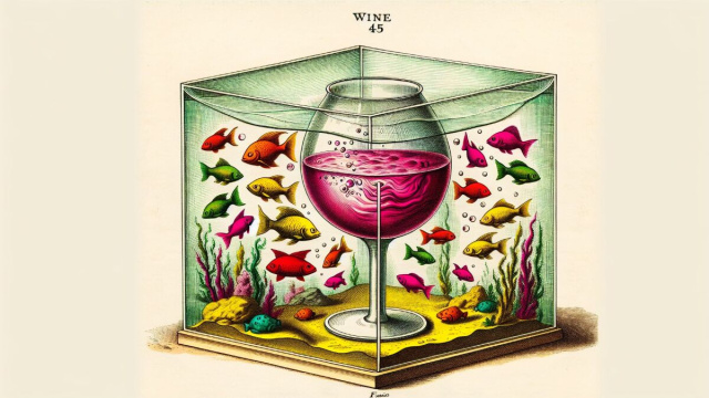 Numero 45 della Smorfia napoletana, 'o vino bbuono, per il segno dell'Acquario. &copy; Immagine creata con Dall-E