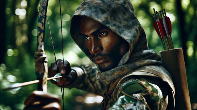 Numero 61 della Smorfia napoletana, 'o cacciatore. &copy; Immagine creata con Dall-E