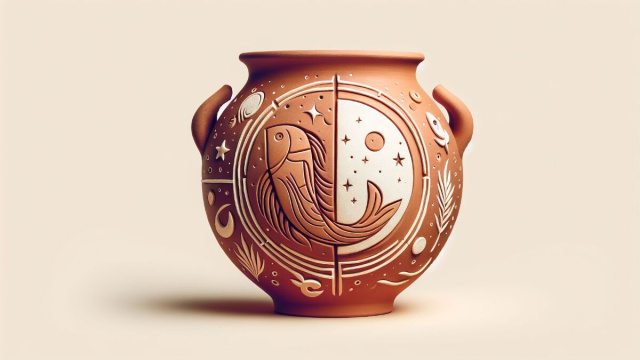 Numero 7 della Smorfia napoletana, 'o vasetto, per il segno dei Pesci. &copy; Immagine creata con Dall-E