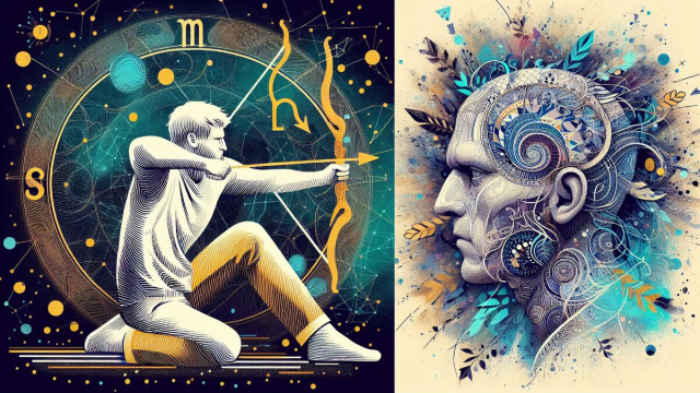 Numero 71 della Smorfia napoletana, l'omm 'e merda per il Sagittario. &copy; Immagine creata con Dall-E