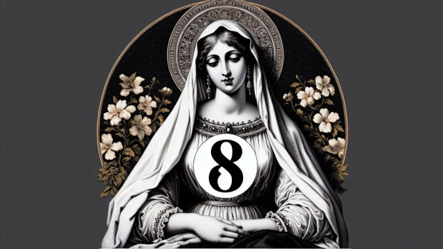 Numero 8 della Smorfia napoletana, 'a Maronna. &copy; Immagine creata con Dall-E