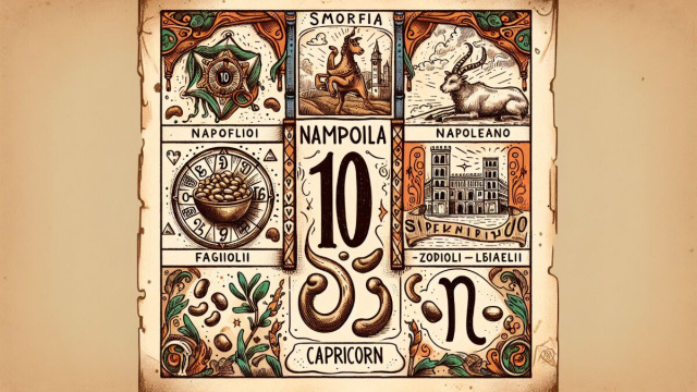 Numero 10 della Smorfia napoletana, 'e fasule, per il segno del Capricorno. &copy; Immagine creata con Dall-E