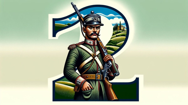 Numero 12 della Smorfia napoletana, il soldato dei Gemelli. &copy; Immagine creata con Dall-E