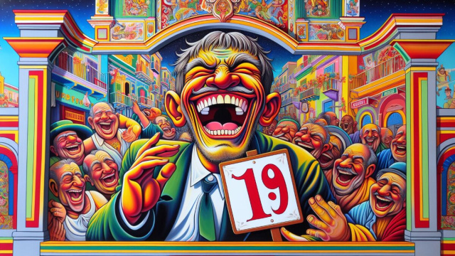 Numero 19 della Smorfia napoletana, 'a resata. &copy; Immagine creata con Dall-E