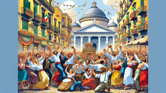 Numero 20 della Smorfia napoletana, 'a festa, per il segno del Leone. &copy; Immagine creata con Dall-E