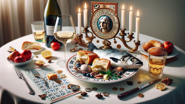Numero 45 della Smorfia napoletana, 'o vino bbuono per i Pesci. &copy; Immagine creata con Dall-E