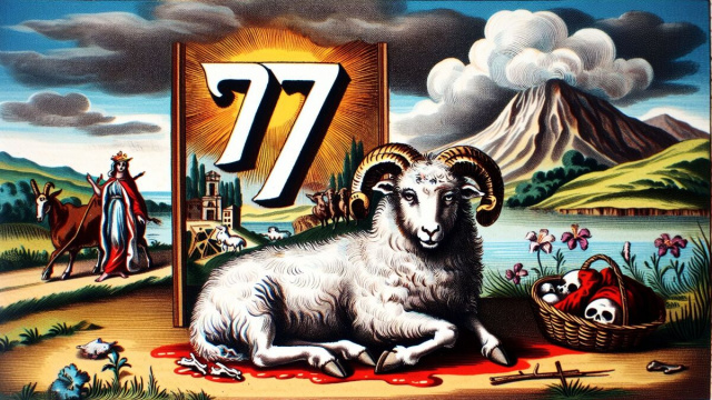 Numero 47 della Smorfia napoletana, 'o muorto per l'Ariete. &copy; Immagine creata con Dall-E