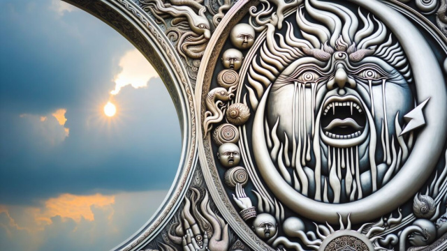 Numero 65 della Smorfia napoletana, 'o chianto per i Pesci. &copy; Immagine creata con Dall-E