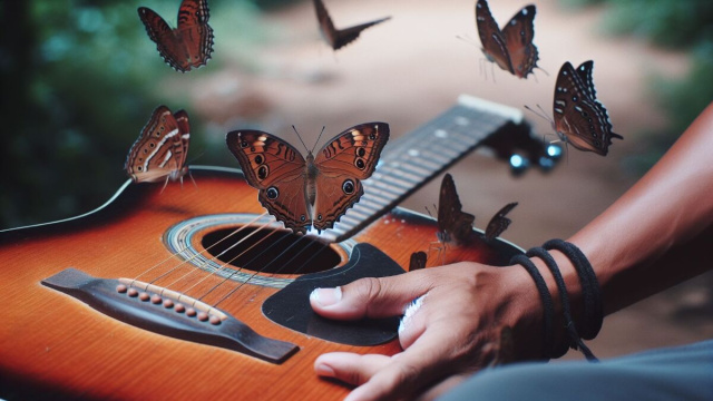 Numero 67 della Smorfia napoletana, 'o purpo into'&acirc; chitarra. Sagittario oggi tra armonia e contrasti. &copy; Immagine creata con Dall-E