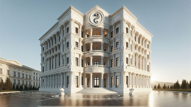 Numero 70 della Smorfia napoletana, 'o palazzo per lo Scorpione. &copy; Immagine creata con Dall-E
