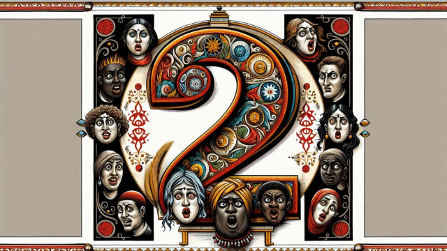 Numero 72 della Smorfia napoletana, stupore per la Bilancia. &copy; Immagine creata con Dall-E