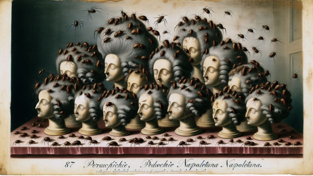 Numero 87 della Smorfia napoletana, i perucchie, per il segno Vergine. &copy; Immagine creata con Dall-E