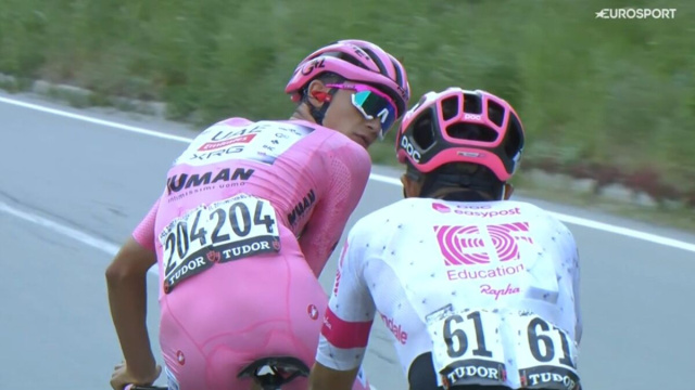 Isaac del Toro nella tappa del Colle delle Finestre - &copy; Screenshot Eurosport.