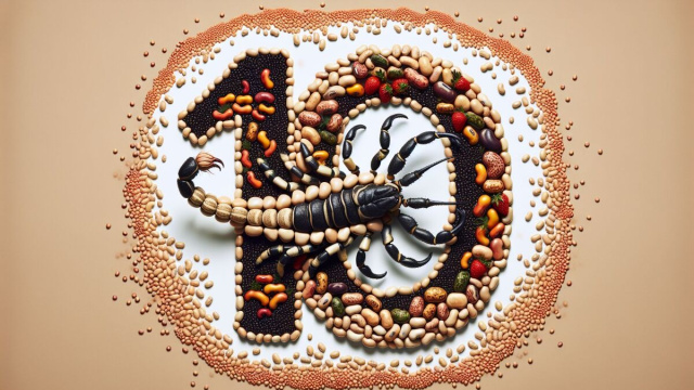 Numero 10 della Smorfia napoletana, i fagioli, per il segno dello Scorpione. &copy; Immagine creata con Dall-E