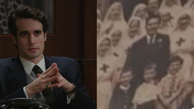 Ettore Marchesi e lo scatto che Matteo mostra a Odile &ndash; screenshot &copy; Rai.