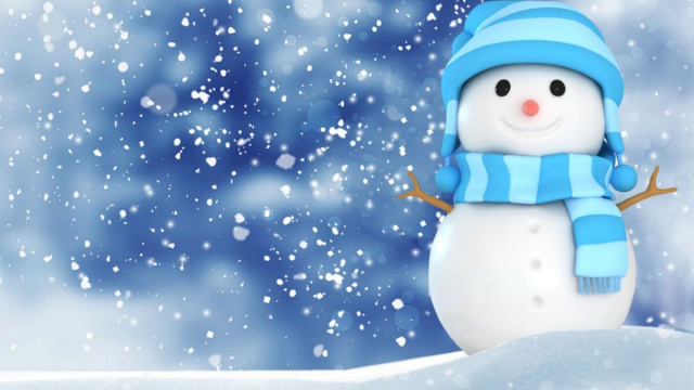 Pupazzo di neve con sciarpetta e cappellino - &copy; Pixabay IA.