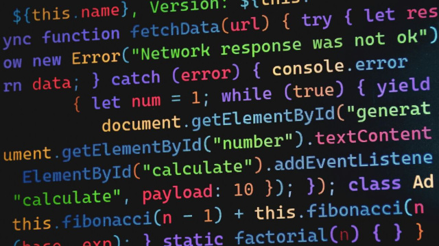 Linguaggio Javascript di esempio. &copy; Creative Commons