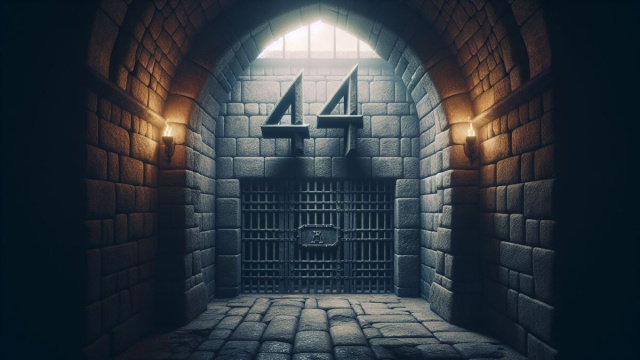 Numero 44 della Smorfia napoletana, prigione. &copy; Immagine creata con Dall-E