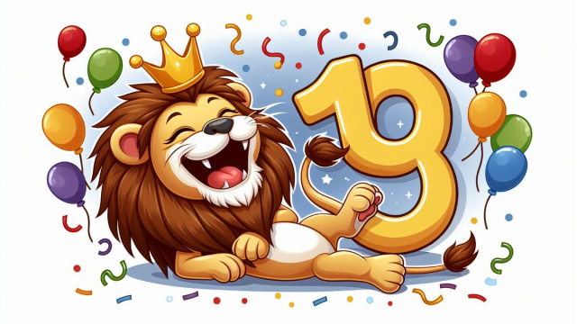 Numero 19 della Smorfia napoletana, 'a resata per il Leone. &copy; Immagine creata con Dall-E