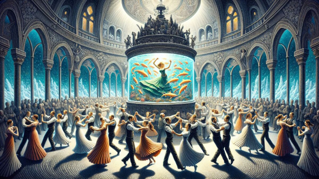 Numero 36 della Smorfia napoletana, segno Acquario caratterizzato da 'e castagnelle. &copy; Immagine creata con Dall-E