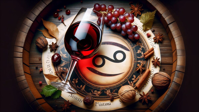 Numero 45 della Smorfia napoletana, 'o vino bbuono per il Cancro. &copy; Immagine creata con Dall-E