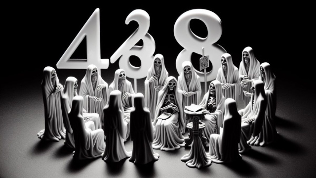 Numero 48 della Smorfia napoletana, 'o muorto che parla. &copy; Immagine creata con Dall-E