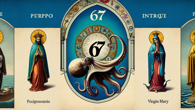 Numero 67 della Smorfia napoletana, 'o purpo per la Vergine. &copy; Immagine creata con Dall-E