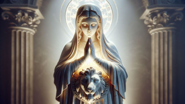 Numero 8 della Smorfia napoletana, 'a Maronna per il Leone. &copy; Immagine creata con Dall-E