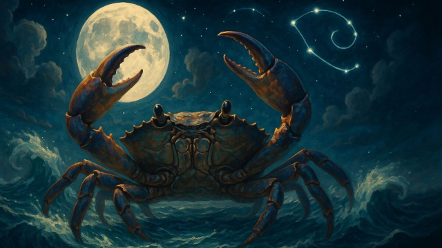 Illustrazione ispirata al segno zodiacale del Cancro. &copy; Immagine creata con Dall-E