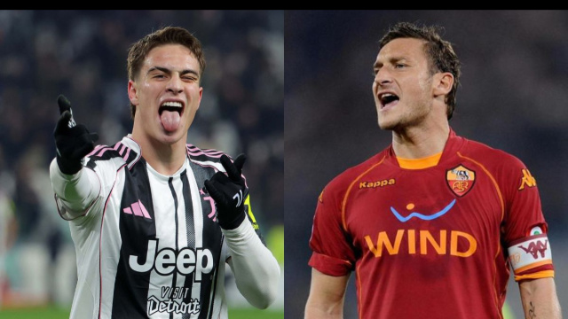 Kenan Yildiz, attaccante della Juventus &copy; Juventus / Francesco Totti, ex calciatore della Roma &copy; UEFA.