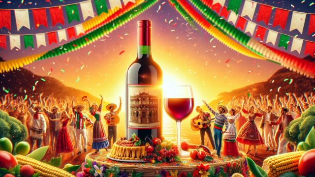 Numero 45 della Smorfia napoletana, Bilancia 'o vino bbuono. &copy; Immagine creata con Dall-E