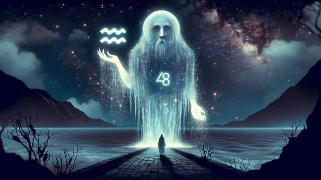 Numero 48 della Smorfia napoletana, 'o muorto che parla per l'Acquario. &copy; Immagine creata con Dall-E