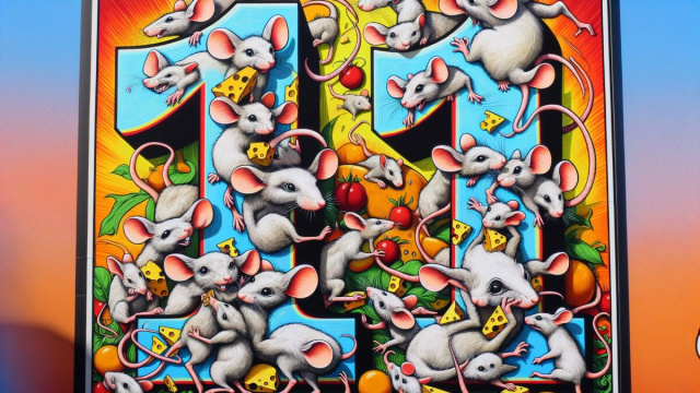 Numero 11 della Smorfia napoletana, 'e surice per i Pesci. &copy; Immagine creata con Dall-E