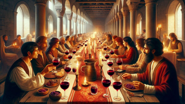 Numero 45 della Smorfia napoletana, 'o vino bbuono. &copy; Immagine creata con Dall-E