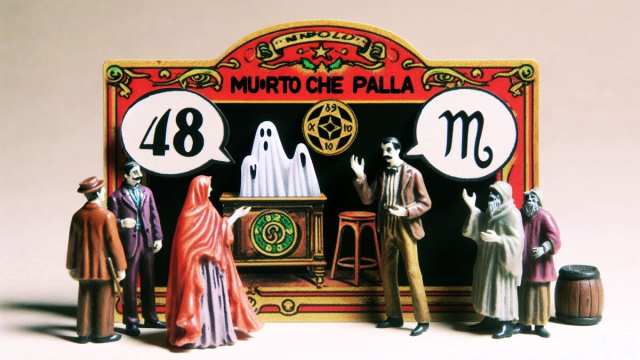 Numero 48 della Smorfia napoletana, 'o muorto che parla, per il segno Vergine. &copy; Immagine creata con Dall-E