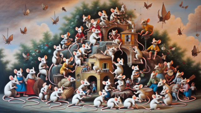 Numero 11 della Smorfia napoletana, 'e surice per l'Acquario. &copy; Immagine creata con Dall-E