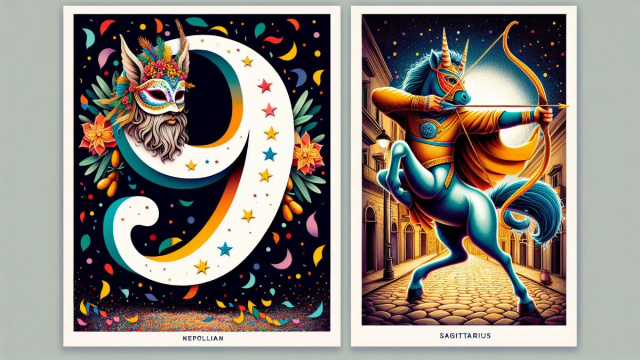 Numero 19 della Smorfia napoletana, 'a risata per il Sagittario. &copy; Immagine creata con Dall-E