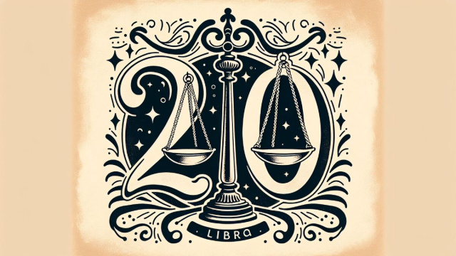 Numero 20 della Smorfia napoletana, simbolo della festa per la Bilancia. &copy; Immagine creata con Dall-E
