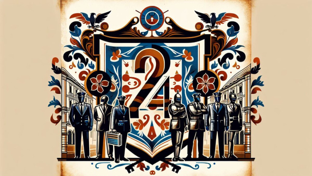 Numero 24 della Smorfia napoletana, Ariete e le guardie. &copy; Immagine creata con Dall-E