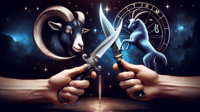 Numero 41 della Smorfia napoletana, 'o curtiello, per il segno Capricorno. &copy; Immagine creata con Dall-E