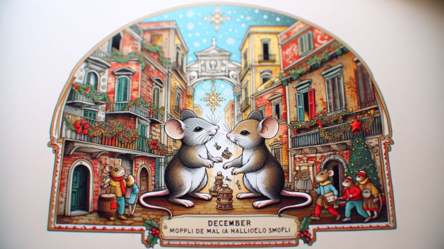 Numero 11 della Smorfia napoletana, 'e surice per i Gemelli. &copy; Immagine creata con Dall-E