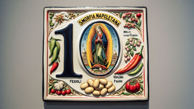 Numero 10 della Smorfia napoletana, 'e fasule. &copy; Immagine creata con Dall-E