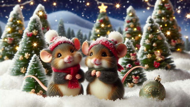 Numero 11 della Smorfia napoletana, 'e surice per i Gemelli nella Vigilia. &copy; Immagine creata con Dall-E