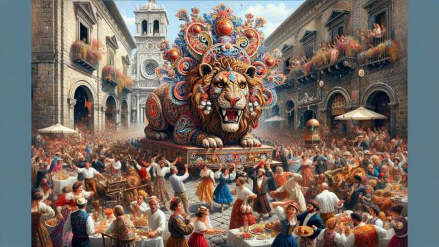 Numero 20 della Smorfia napoletana, 'a festa. &copy; Immagine creata con Dall-E