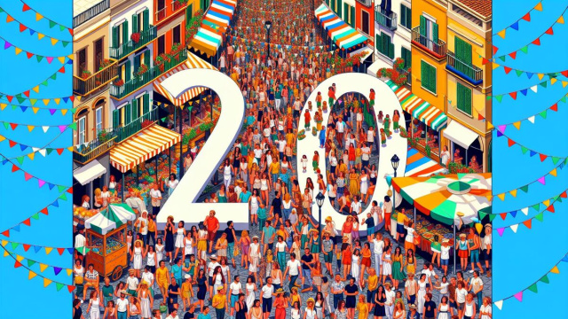 Numero 20 della Smorfia napoletana, 'a festa. &copy; Immagine creata con Dall-E