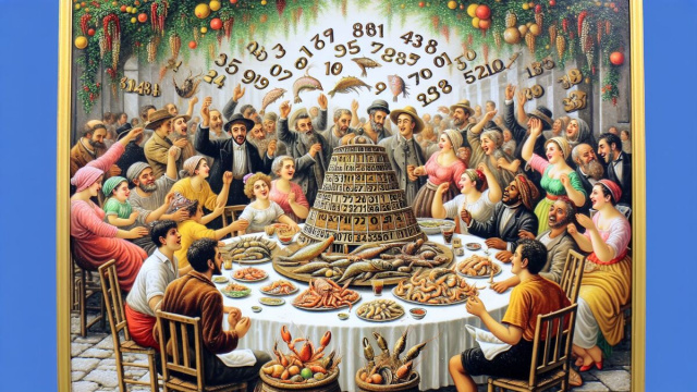 Numero 20 della Smorfia napoletana, 'a festa. Segno dei Pesci. &copy; Immagine creata con Dall-E