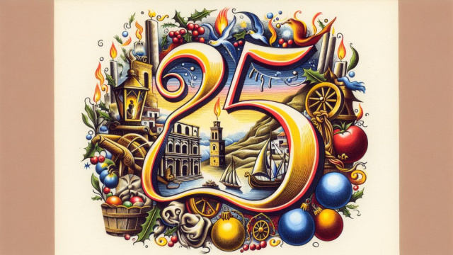 Numero 25 della Smorfia napoletana, Natale. &copy; Immagine creata con Dall-E