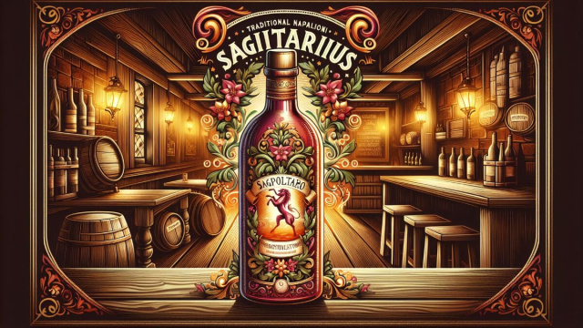 Numero 45 della Smorfia napoletana, 'o vino bbuono per il Sagittario. &copy; Immagine creata con Dall-E