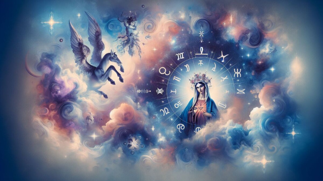 Numero 8 della Smorfia napoletana, 'a Maronna. Sagittario sotto l'influenza della protezione divina. &copy; Immagine creata con Dall-E