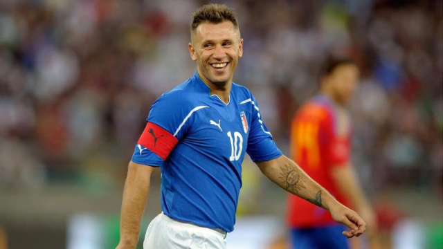 Antonio Cassano con la maglia della Nazionale. &copy; Creative Commons